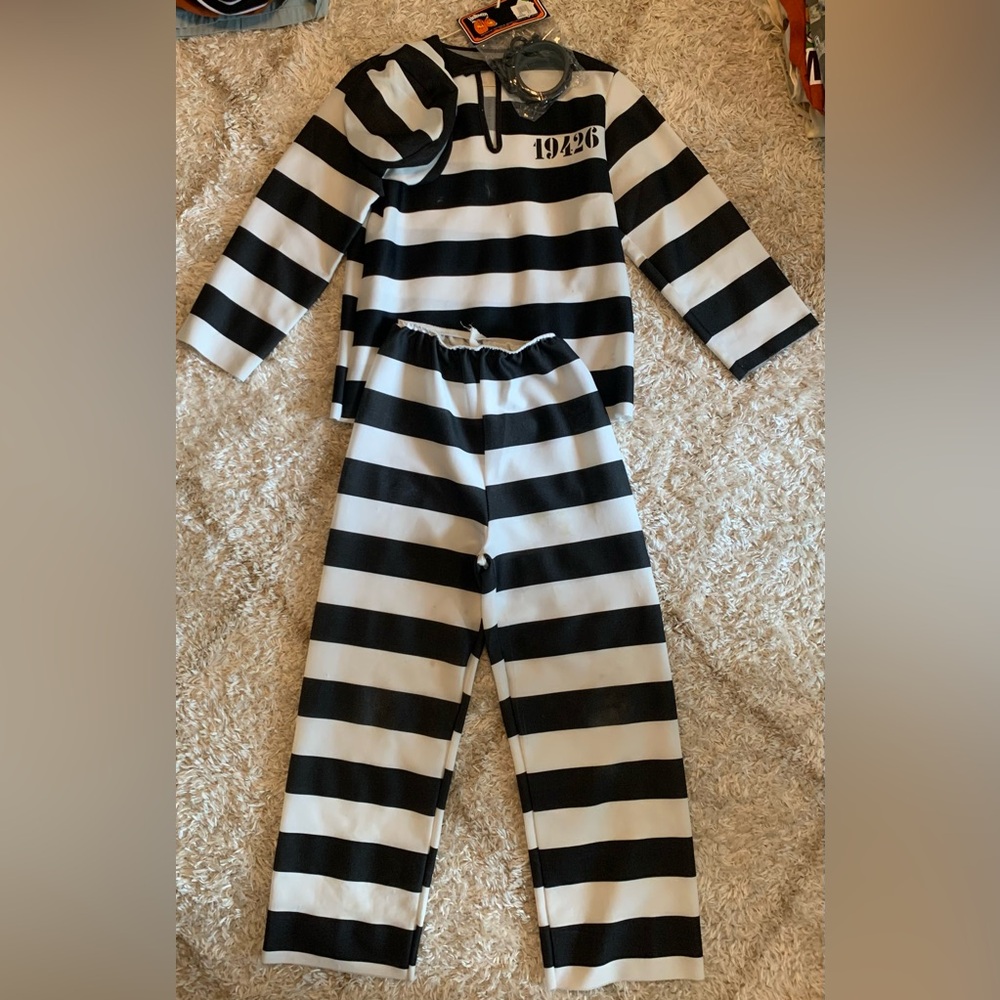 Vintage Collegeville Prisoner Jail Halloween Costume Size Large Kids